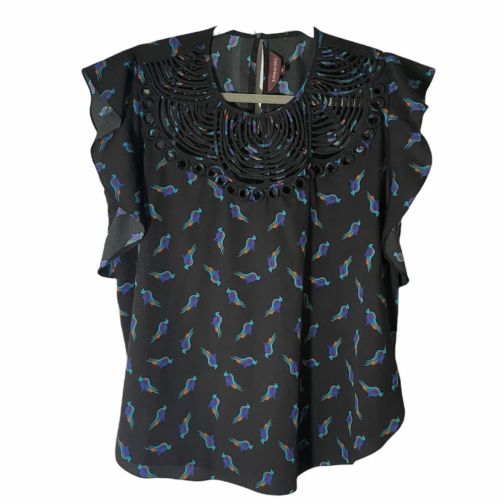 Anthropologie Parrot Blouse by Ranna Gill